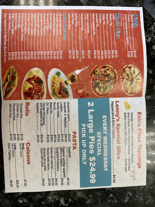 Menu Lenny's Pizzeria - 5
