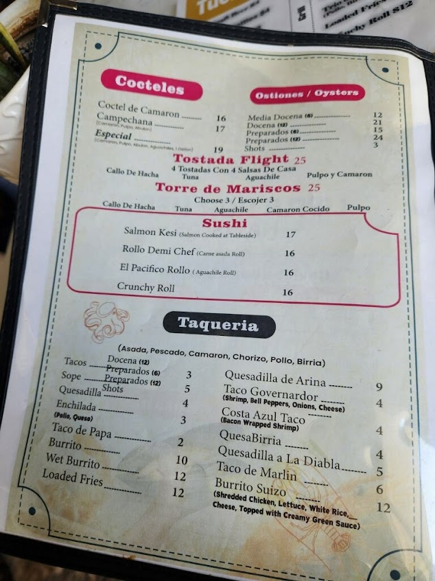 Menu Libra Por Libra Mariscos - 3