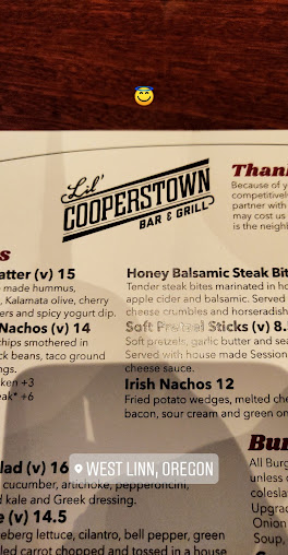 Menu Lil Cooperstown Bar Grill West Linn - 1