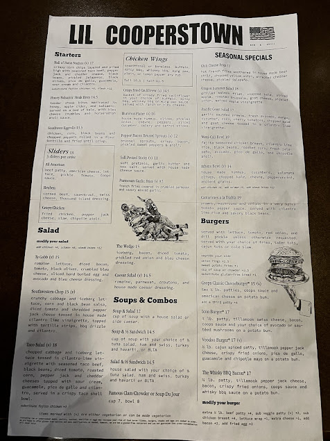 Menu Lil Cooperstown Bar Grill - 0