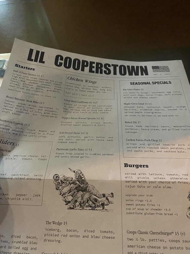 Menu Lil Cooperstown Bar Grill - 5