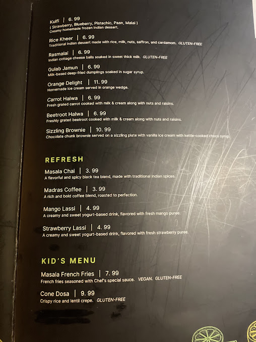 Menu Lime & Lemon Indian Grill & Bar - Raleigh - 1