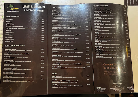 Menu Lime & Lemon Indian Grill & Bar - Raleigh - 7