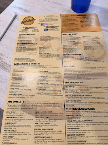 Menu Lincoln Square Pancake House Indianapolis - 1