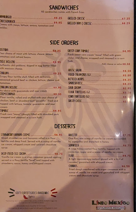 Menu Lindo Mexico Restaurante Mexicano - 5