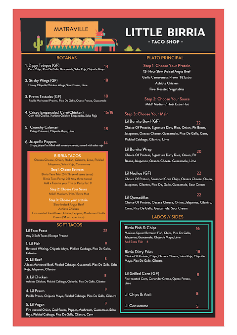 Menu Little Birria Matraville - 4