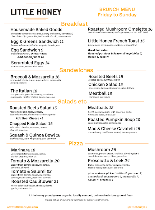 Menu Little Honey - 2