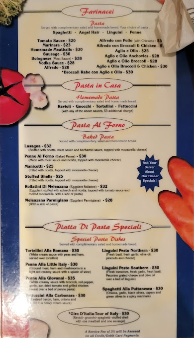 Menu Little Italy Restaurant - 0