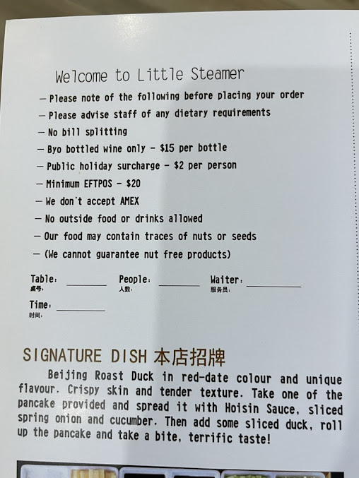 Menu Little Steamer - 4
