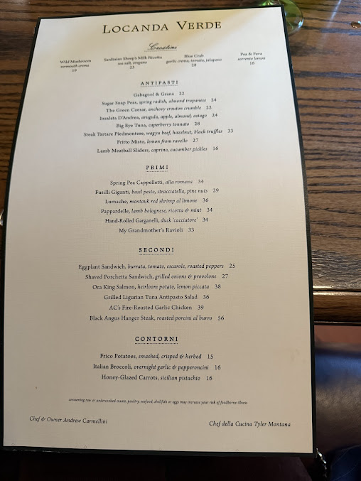 Menu Locanda Verde Tribeca - 5