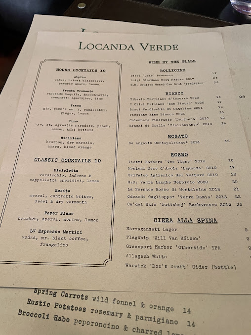 Menu Locanda Verde Tribeca - 8