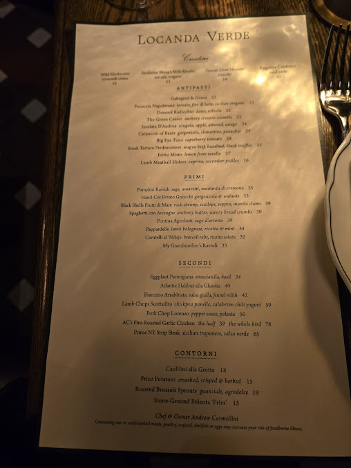 Menu Locanda Verde Tribeca - 9