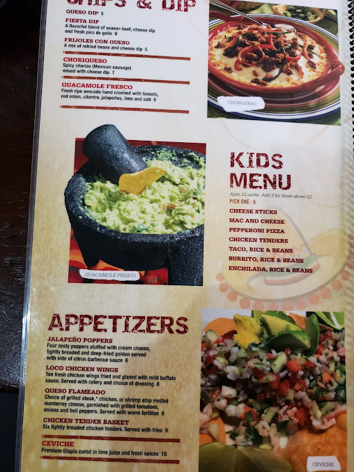 Menu Loco Mexican Restaurant And Cantina Fall Creek Place - 8