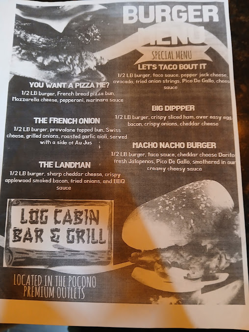 Menu Log Cabin Bar And Grill - 1