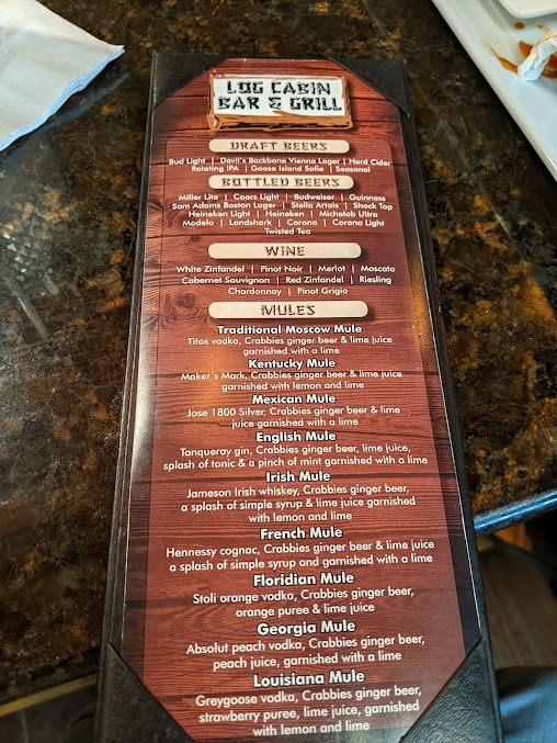 Menu Log Cabin Bar And Grill - 5