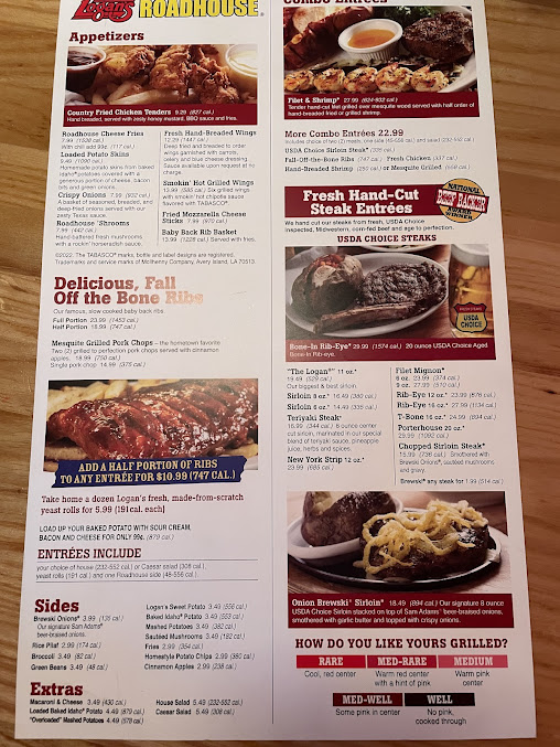 Menu Logan's Roadhouse - 0
