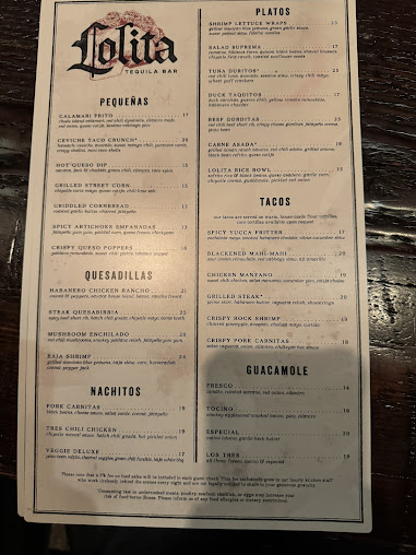 Menu Lolita Back Bay - 0