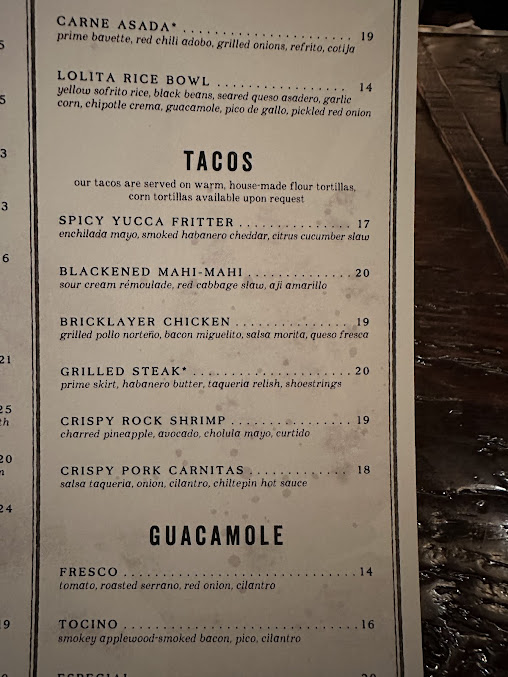 Menu Lolita Back Bay - 3