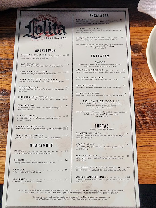 Menu Lolita Back Bay - 9