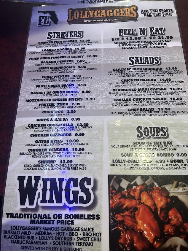 Menu Lollygaggers Sports Pub Grill Wildwood - 0