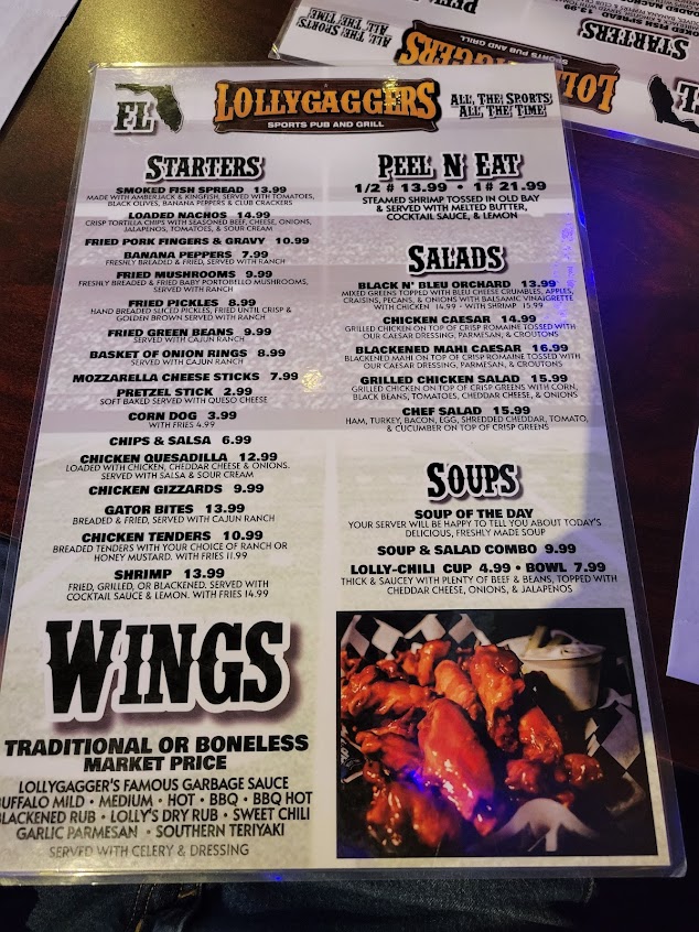 Menu Lollygaggers Sports Pub Grill Wildwood - 3