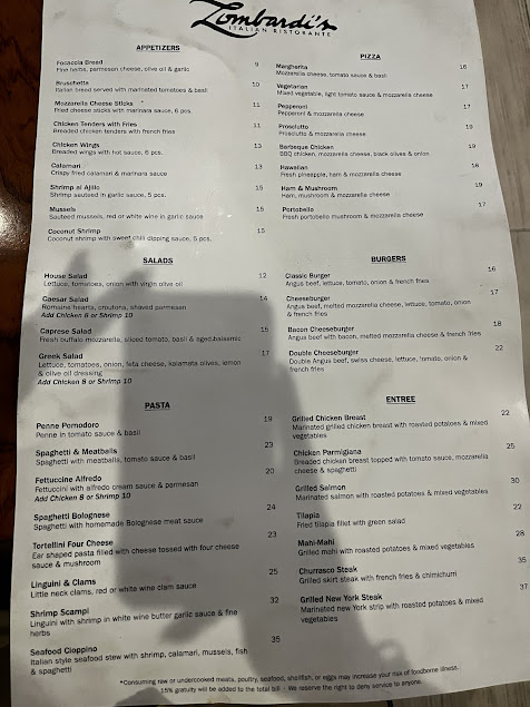 Menu Lombardis Miami Italian Restaurant - 0
