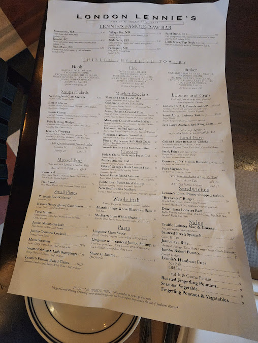 Menu London Lennie's - 5