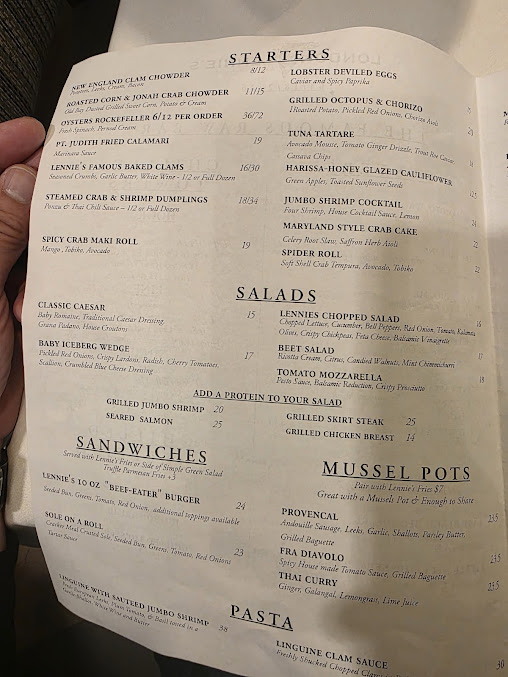 Menu London Lennie's - 8