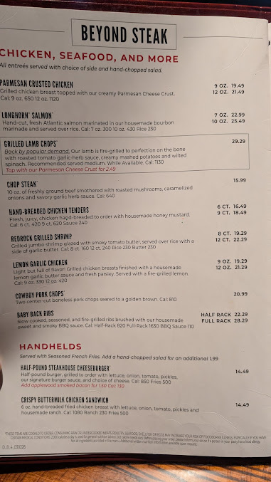 Menu Longhorn Steakhouse - 14