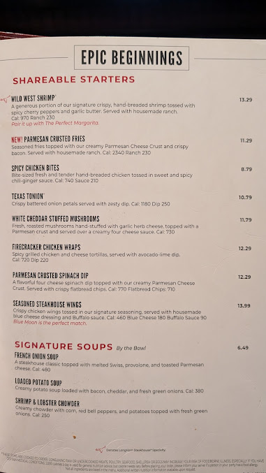 Menu Longhorn Steakhouse - 18
