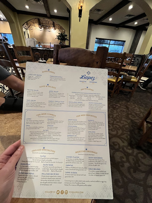 Menu Lopez Mexican Restaurant - Houston - 5