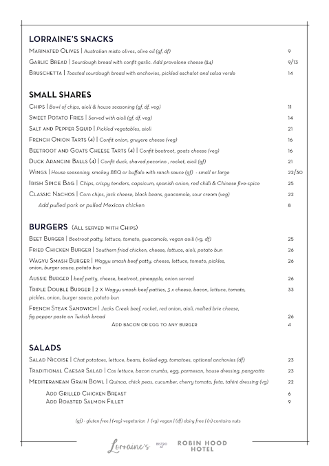Menu Lorraine's Bistro - 4