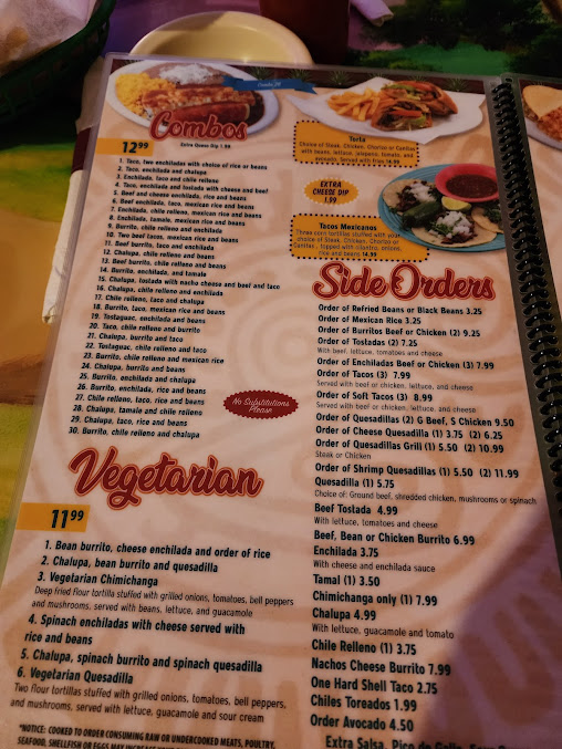 Menu Los Aztecas Mexican Restaurant - 1