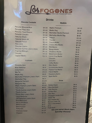 Menu Los Fogones Restaurant Peruvian Fusion - 3