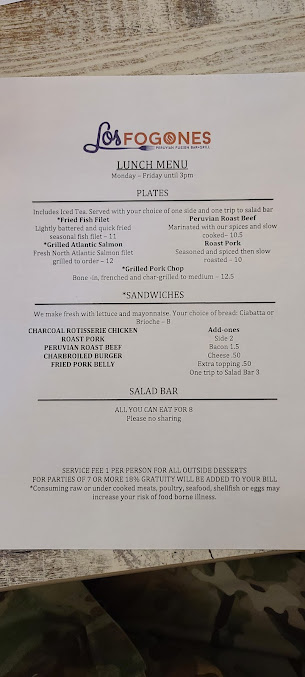 Menu Los Fogones Restaurant Peruvian Fusion - 7