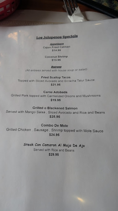 Menu Los Jalapenos Mexican Grill - 1