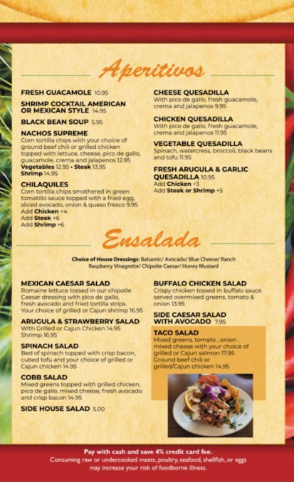 Menu Los Jalapenos Mexican Grill - 3