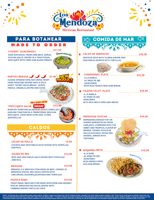 Menu Los Mendoza Mexican Restaurant - 4