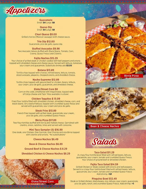 Menu Los Pinguinos Mexican Restaurant - 0