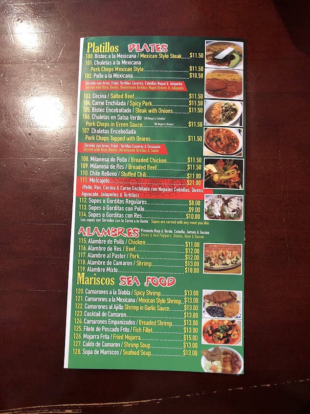 Menu Los Primos Mexican Restaurant - 2