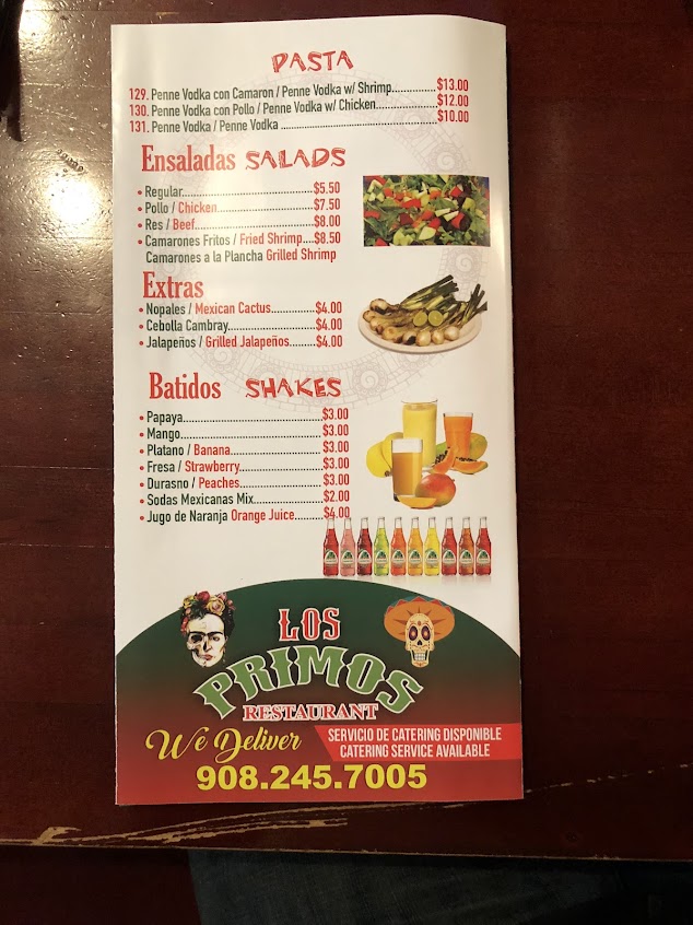 Menu Los Primos Mexican Restaurant - 6