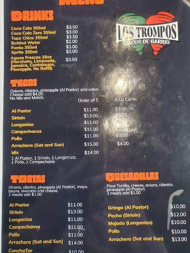 Menu Los Trompos Tacos De Barrio - 2
