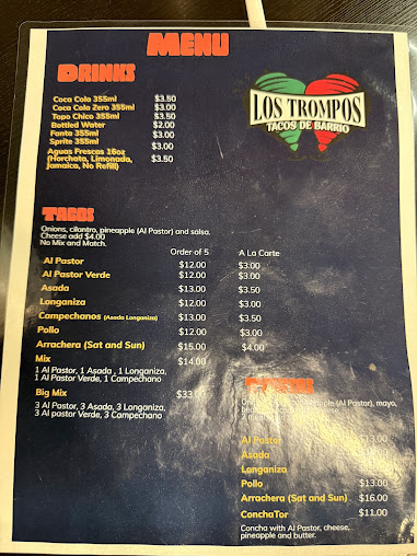 Menu Los Trompos Tacos De Barrio - 3