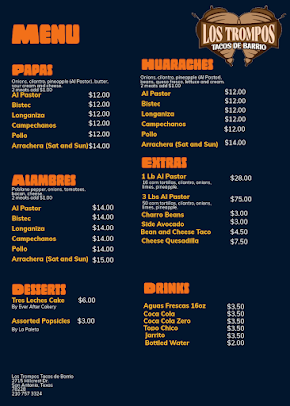 Menu Los Trompos Tacos De Barrio - 9