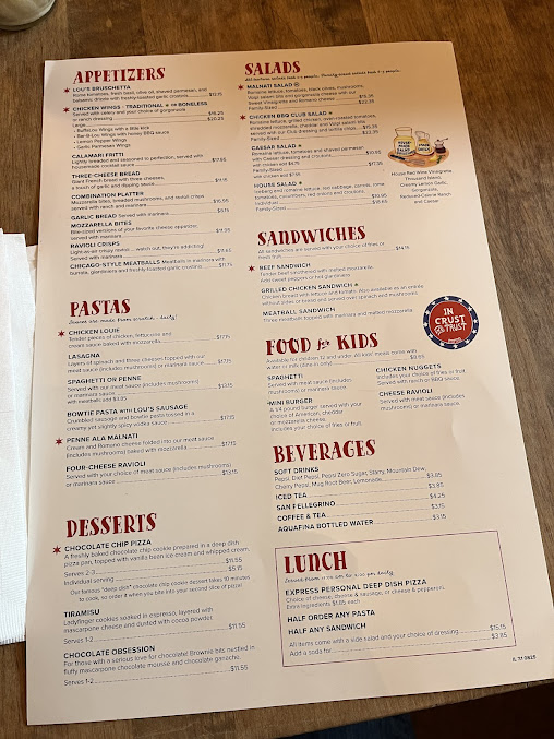 Menu Lou Malnati's Pizzeria - 2