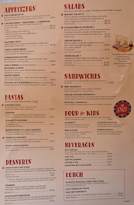 Menu Lou Malnati's Pizzeria - 5