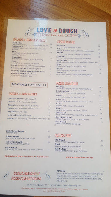 Menu Love & Dough - 1