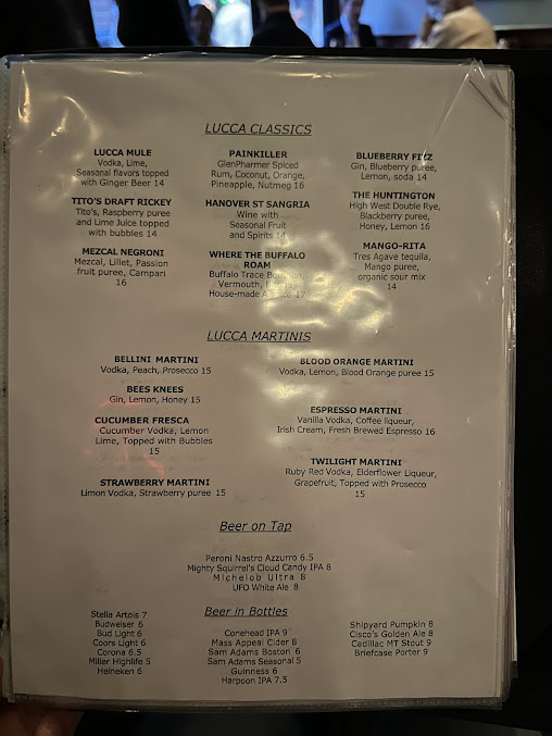Menu Lucca Restaurant - 2