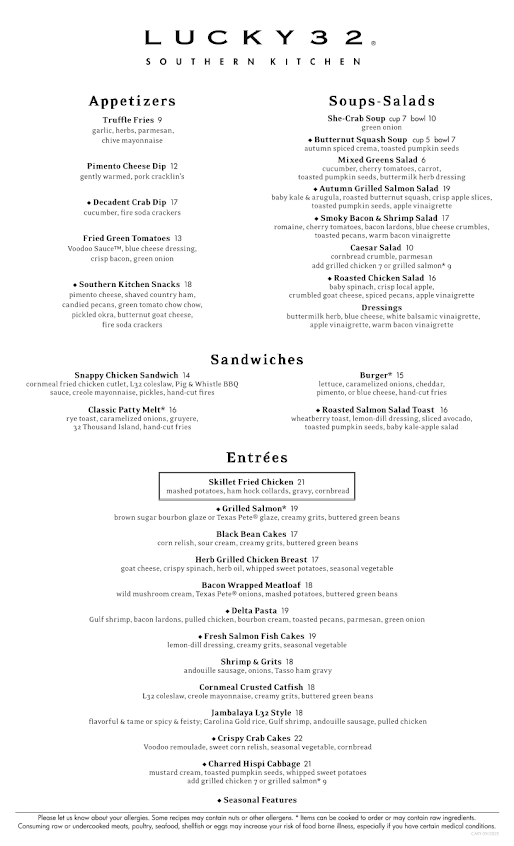 Menu Lucky 32 Southern Kitchen - 2