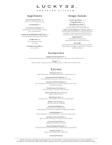 Menu Lucky 32 Southern Kitchen - 5